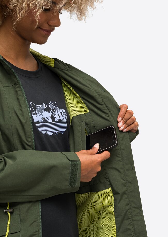 Burton snowboards flare parka rain jacket in green store